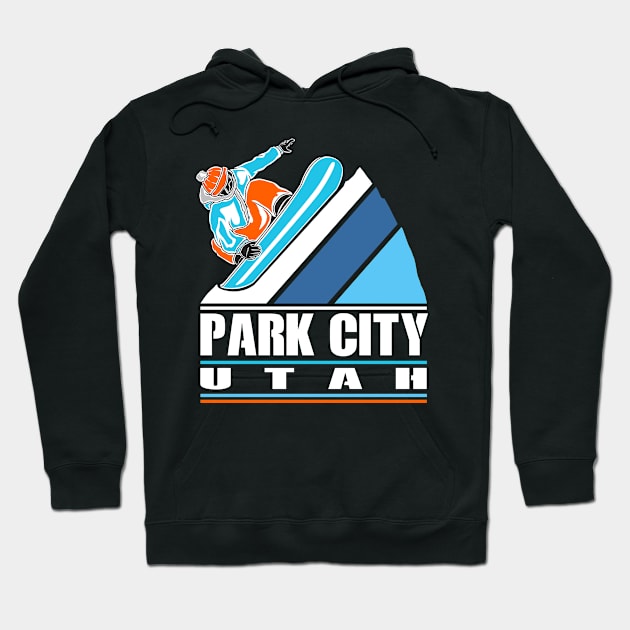 Park City Utah - Vintage Snowboarder Hoodie by jkshirts